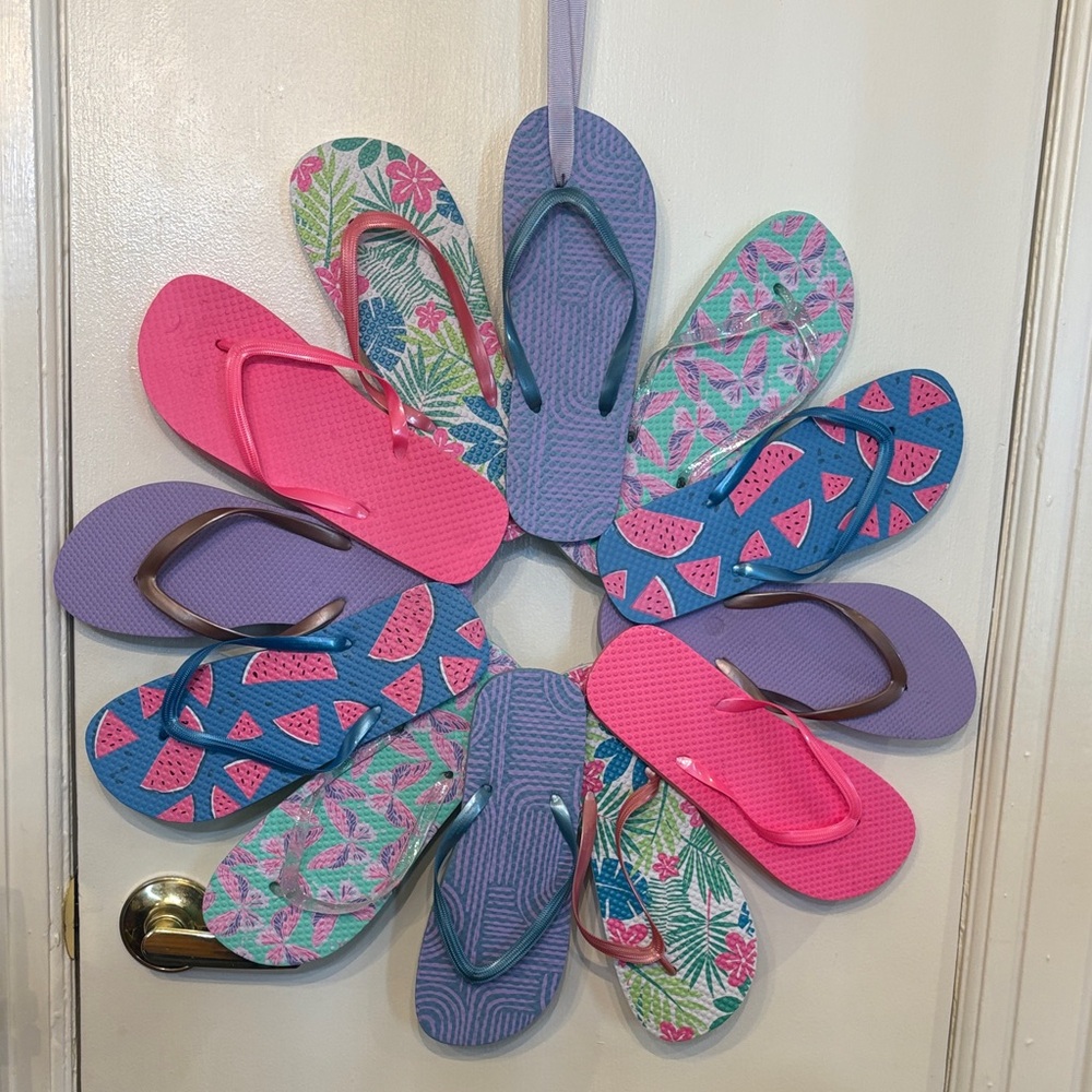 Colorful made by hand Flip Flop Wreath